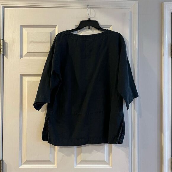 Pure Jill Women's Navy Linen Tunic Top Size S Casual Solid - Picture 7 of 7